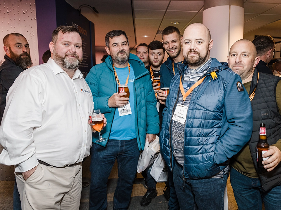 Barrie Wilson and Navien team drinking
