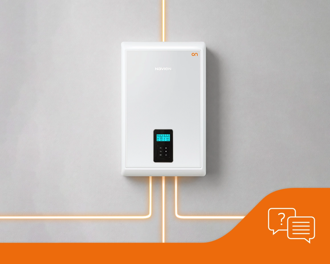 Navien boiler on the wall